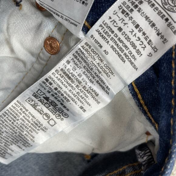 Levis Men 501 93 Straight Big E Size 34 x 32" Actual 34 x 30" Blue Jeans S18 - Picture 7 of 13